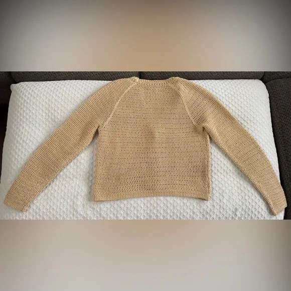 Vince Crochet Cardigan Sweater in Straw Tan Size Medium V733478715 Retail $395 - Picture 7 of 16